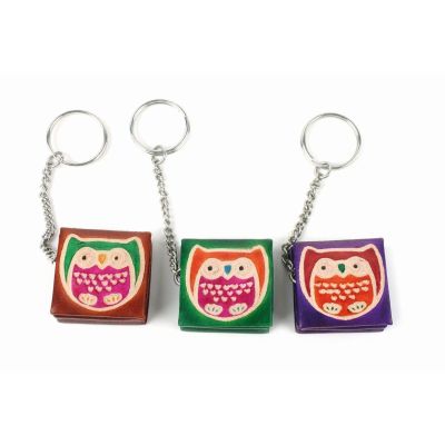 Mini-Portemonnaie mit Schlüsselring "Eule"