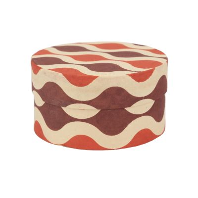 "Red Waves" Dose aus Jute-Papier in Rot