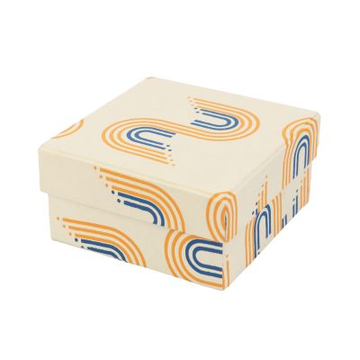 "Regenbogen" Dose aus Jute-Papier in Beige