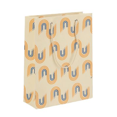 "Regenbogen" Geschenktüte aus Jute-Papier in Beige