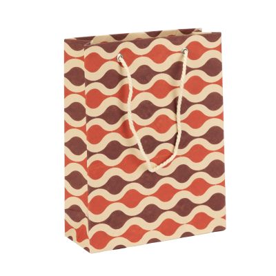 "Red Waves" Geschenktüte aus Jute-Papier in Rot