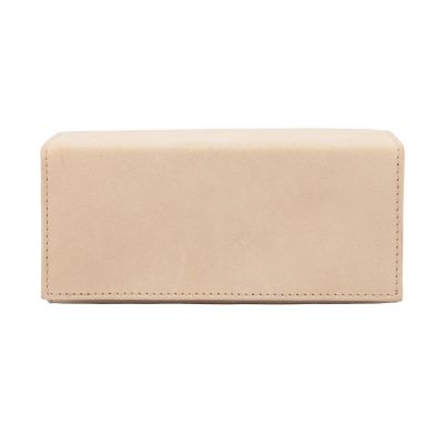 Brillenetui aus Leder in Beige