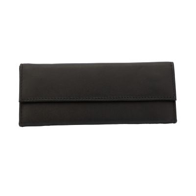 Dreieckiges Brillenetui aus Leder in Schwarz