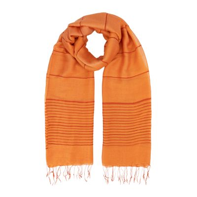 "Lines" Schal aus Viskose und Seide in Orange