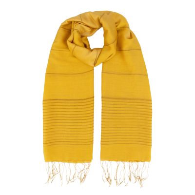 "Lines" Schal aus Viskose und Seide in Gelb