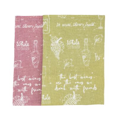 "Wein" Geschirrtücher aus Baumwolle (2er-Set)