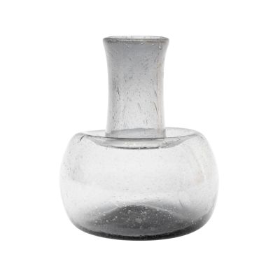 Bauchige Vase aus recyceltem Glas in Schwarz