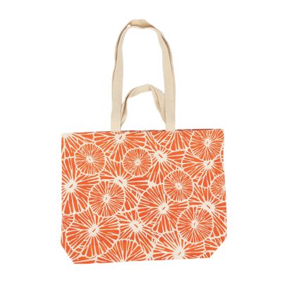 "Zitrus" Schultertasche aus Baumwolle in Orange