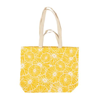 "Zitrus" Schultertasche aus Baumwolle in Gelb