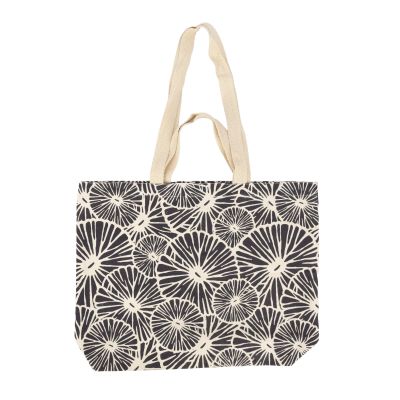 "Zitrus" Schultertasche aus Baumwolle in Blau