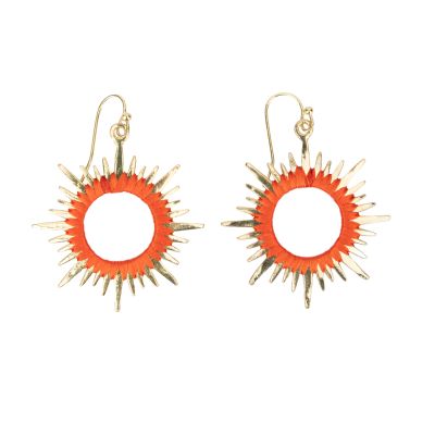 "Sonne" Ohrringe aus Messing in Orange