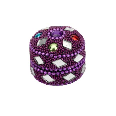 "Zirkus" Dose aus Aluminium mit Pailletten in Lila