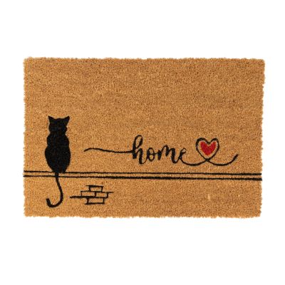 Fußmatte aus Kokos mit Katzen-Motiv