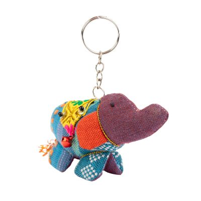 Schlüsselanhänger Elefant aus recycelter Baumwolle