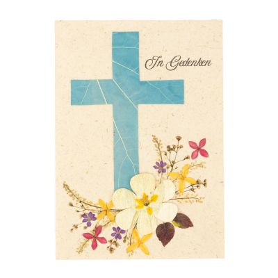 Grußkarte aus Papier mit Kreuz