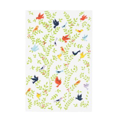 Grußkarte aus Papier mit Blumen- und Vogel-Motiv