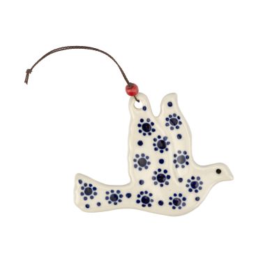 Friedenstaube Anhänger aus Keramik in Blau-Weiß