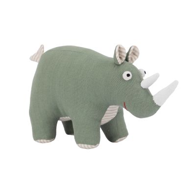 Stofftier Nashorn aus Baumwolle in Grau
