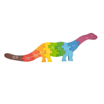 Zahlen-Puzzle Apotosaurus aus Holz