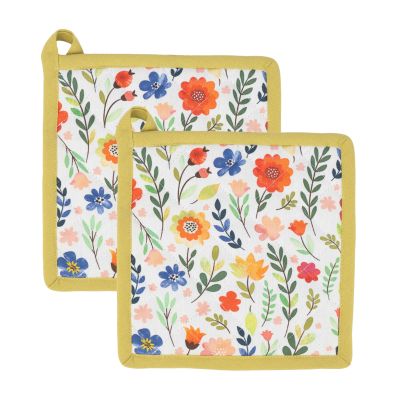 "Blumenstrauß" Topflappen aus Baumwolle (2er-Set)