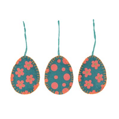 Ostereier-Anhänger aus Wasserhyazinthe (3er-Set)