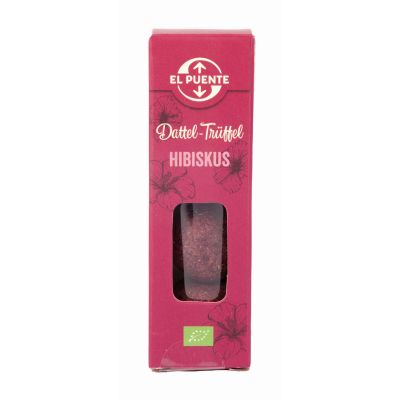 Vegane Bio-Mini-Dattel-Trüffel mit Hibiskus