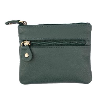 "Mio" Münztäschchen aus Nappa-Leder in Dunkelgrün