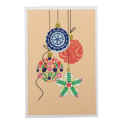Grußkarte aus Papier mit Christbaumkugel-Motiv