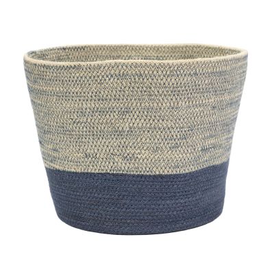 "Stitches" Großer Korb aus Jute in Blau