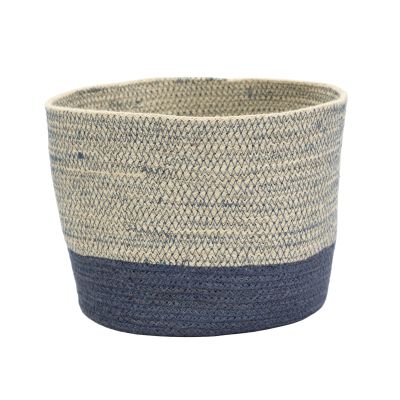 "Stitches" Kleiner Korb aus Jute in Blau
