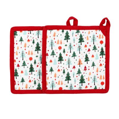 "Tannenbaum" Topflappen aus Baumwolle 2er-Set