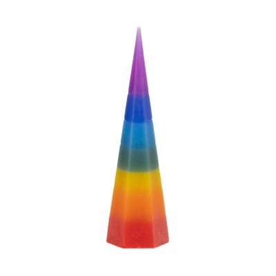 Pyramidenkerze in Regenbogen-Farben