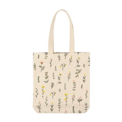 Schultertasche aus Baumwolle mit Blumen-Print