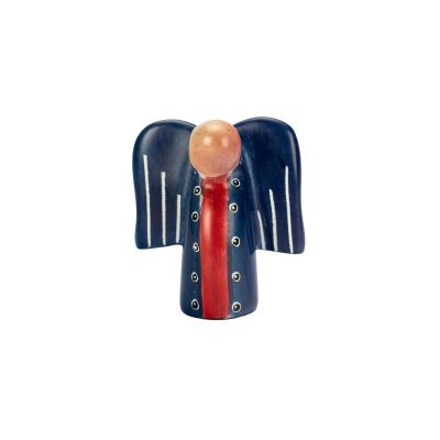 Engel Deko-Figur aus Speckstein in Rot-Blau