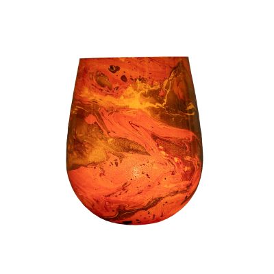 Windlicht aus Glas in Orange