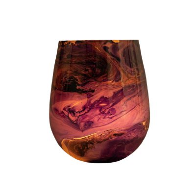 Windlicht aus Glas in Lila