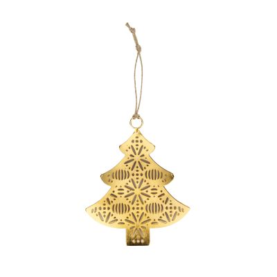 Tannenbaum-Anhänger aus Eisen in Goldfarben