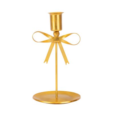 Kleiner Kerzenständer aus Eisen mit Schleife