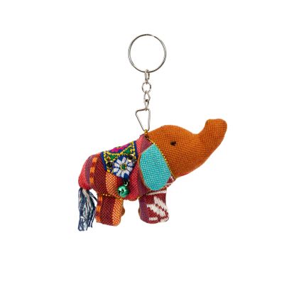 Elefant-Schlüsselanhänger aus Baumwolle in Bunt