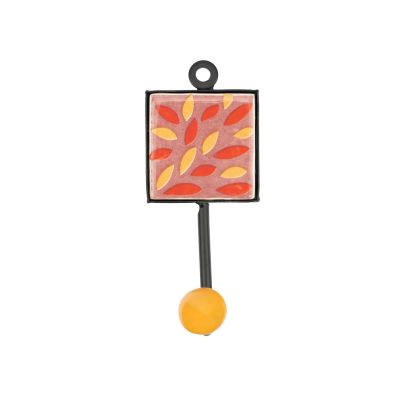 Garderobenhaken aus Keramik in Rosa-Orange