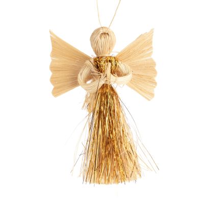Engel-Anhänger aus Abaca-Faser in Naturfarben