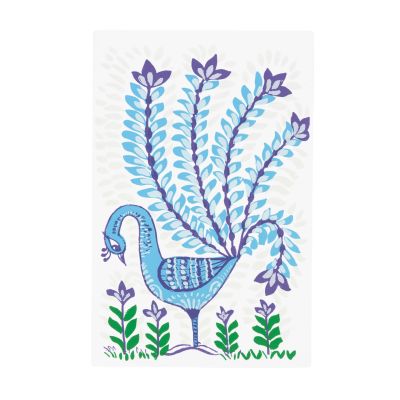 Grußkarte mit Umschlag mit Pfauen-Motiv