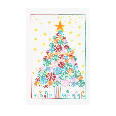 Grußkarte mit Umschlag mit Tannenbaum-Motiv