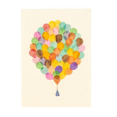 Grußkarte mit Umschlag mit Luftballon-Motiv