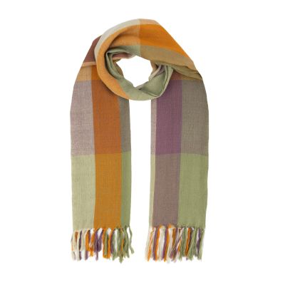Schal aus Merino-Wolle in Orange-Grün-Lila