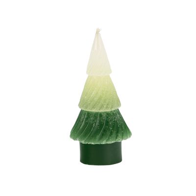 Tannenbaum-Kerze in Grün-Weiß