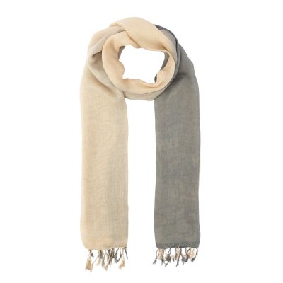 Schal aus Baumwolle in Beige-Grau