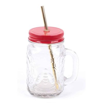 Limonadenglas mit Deckel "Bienenwabe"