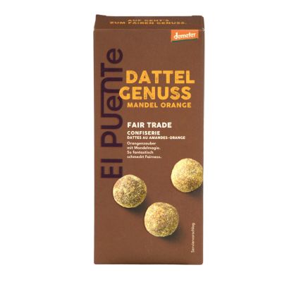 Vegane Bio-Dattel-Genuss Kugeln mit Mandel-Orange