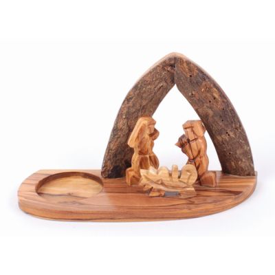 Krippe mit Teelichthalter